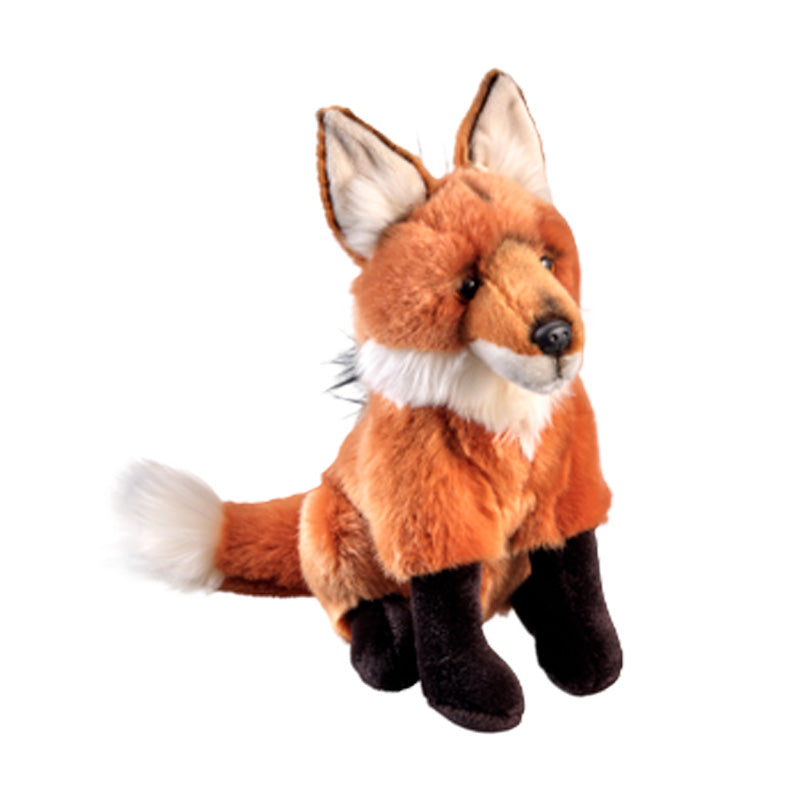 Plush maned wolf toy on a white background