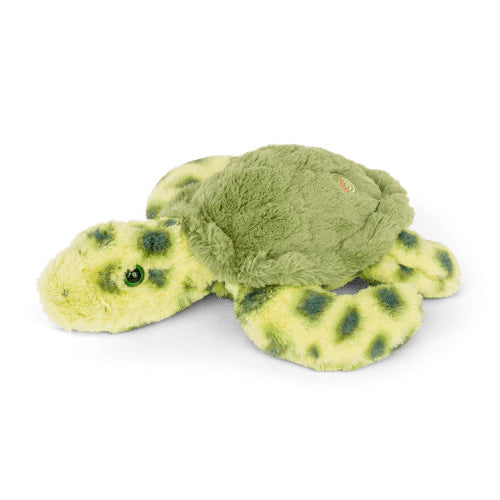 Fahlo green plush turtle toy on a white background