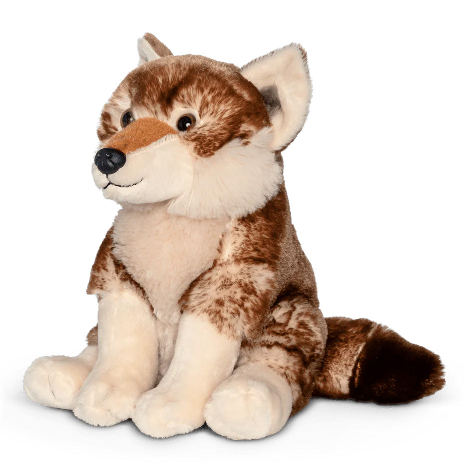 Fahlo Plush toy wolf sitting on a white background