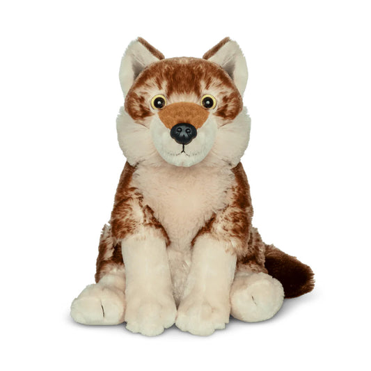 Fahlo Plush toy wolf sitting on a white background
