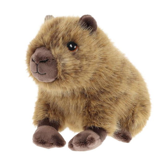Plush toy capybara on a white background