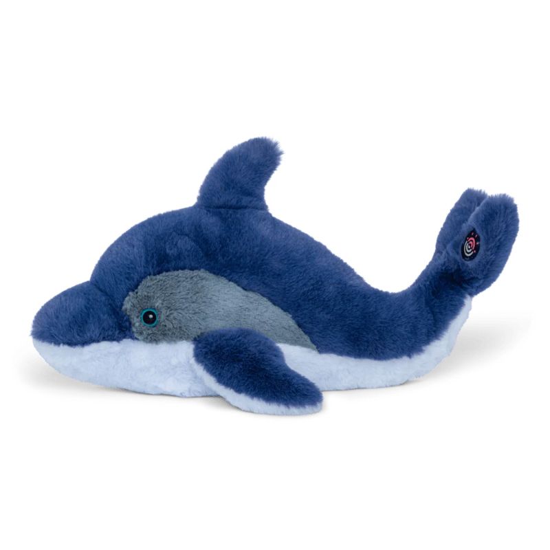 Fahlo Blue plush dolphin toy on a white background
