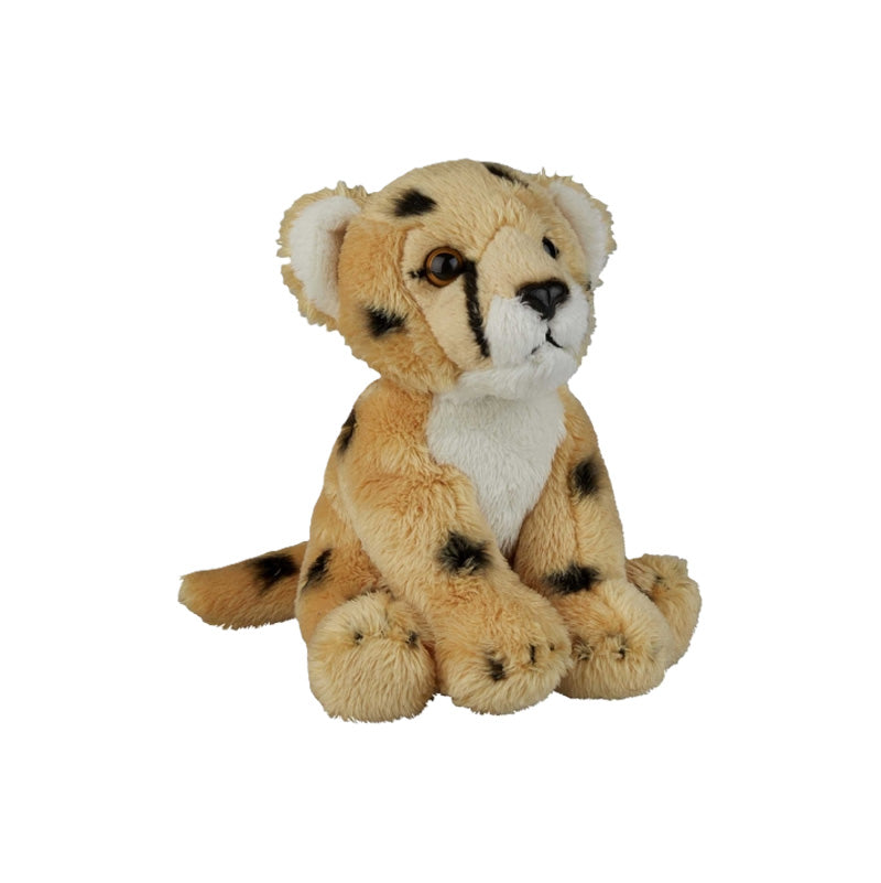 Plush toy cheetah on a white background