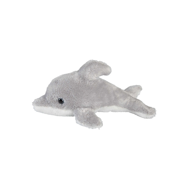 dolphin small soft toy on a white background