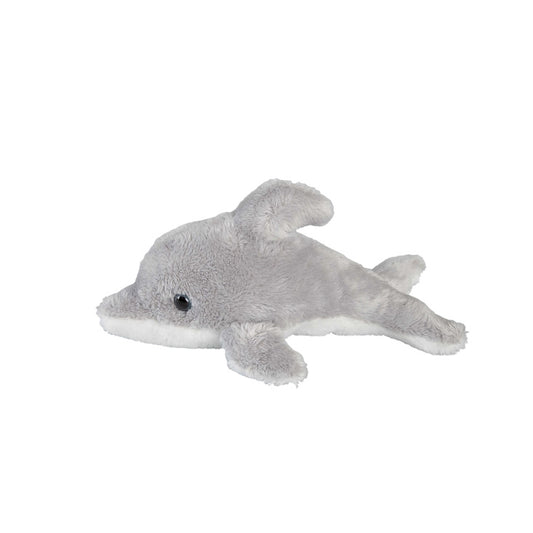 dolphin small soft toy on a white background