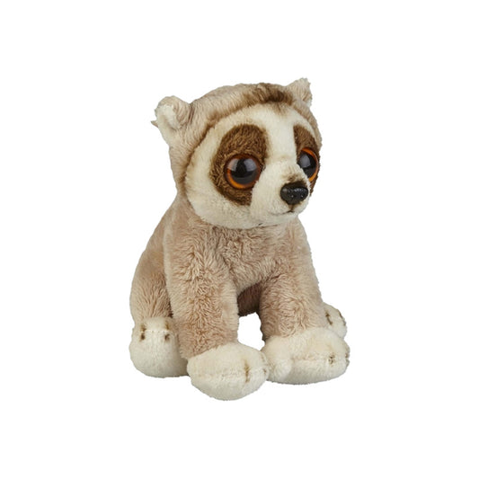 Plush toy slow loris on a white background
