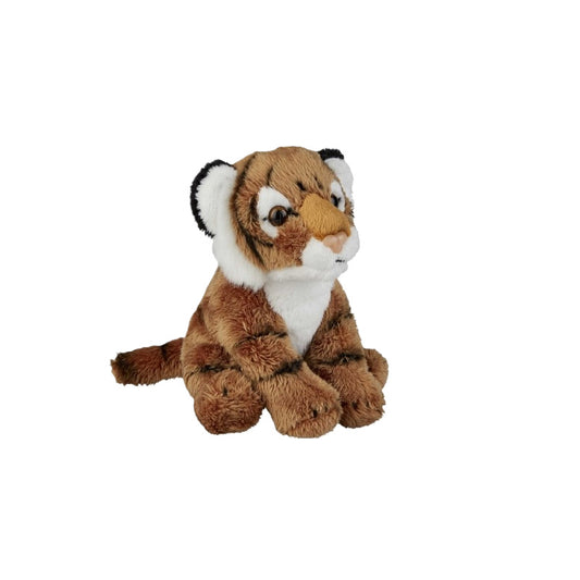 Plush toy tiger on a white background