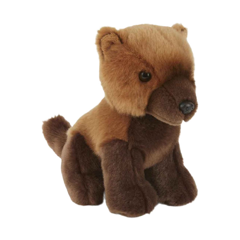 Plush bushdog toy on a white background
