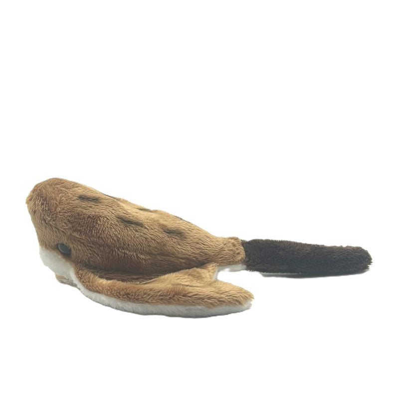 ray small soft toy 15cm with beige and white plush on a white background