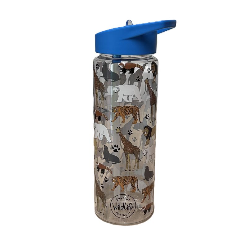 yorkshire wildlife park animal drinking bottle with a blue screw top