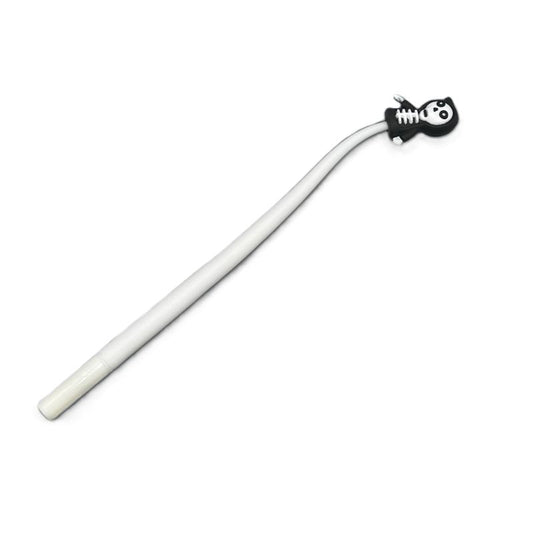 White halloween gel pen with a grim reeper figure at the top on a white background