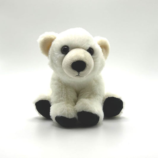 yorkshire wildlife park polar bear medium soft toy front view white coat  20cm