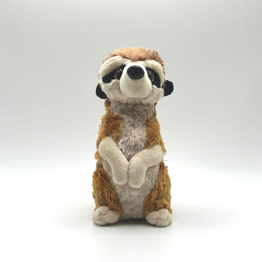 yorkshire wildlife park meerkat medium soft toy front view beige brown coat 20cm