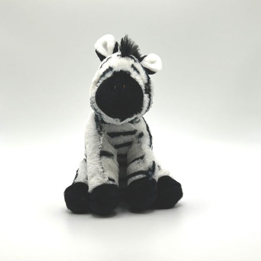 yorkshire wildlife park zebra medium soft toy front view white coat black stripes 20cm