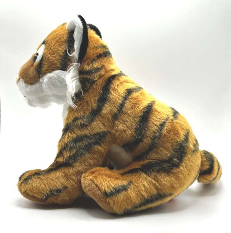 yorkshire wildlife park tiger large soft toy front view orange white coat black stripe 30cm