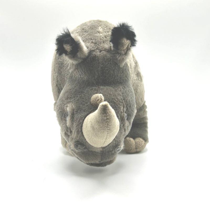 yorkshire wildlife park rhino large soft toy front view grey coat 30cm