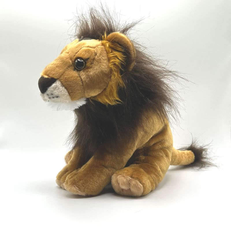 yorkshire wildlife park lion large soft toy front view beige coat brown mane 30cm