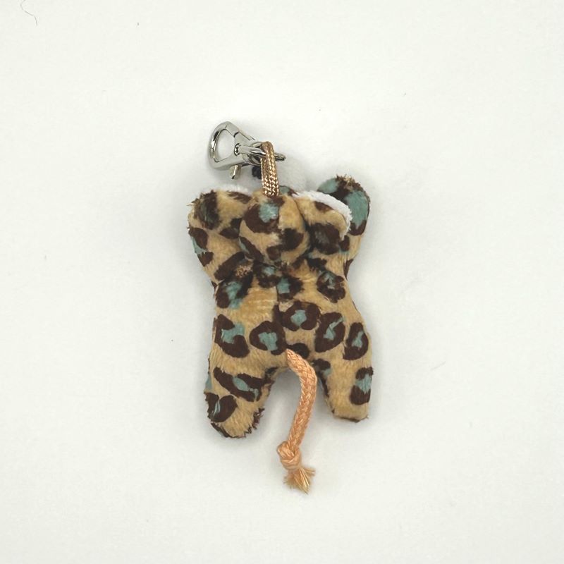 yorkshire wildlife park leopard clip softie key ring bag charm beige coat brown spots 6cm