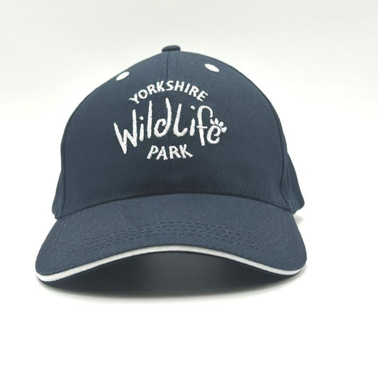 yorkshire wildlife park cap navy blue white piping