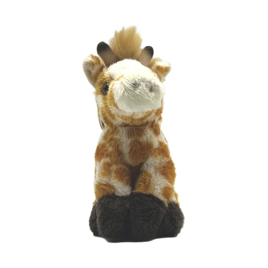 yorkshire wildlife park giraffe keyring soft toy beige coat yellow spots metal keyring 10cm