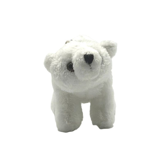 yorkshire wildlife park polar bear keyring soft toy white coat metal keyring 10cm