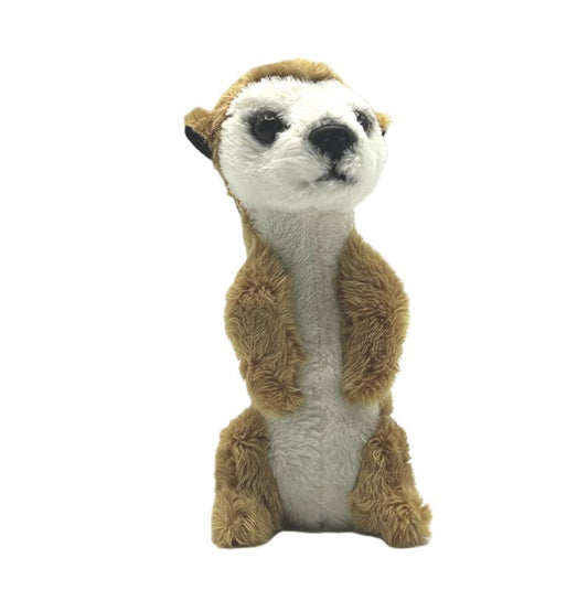 yorkshire wildlife park meerkat keyring soft toy beige and white coat  metal keyring 10cm