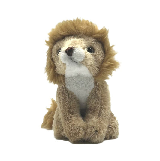 yorkshire wildlife park lion keyring soft toy beige coat brown mane metal keyring 10cm