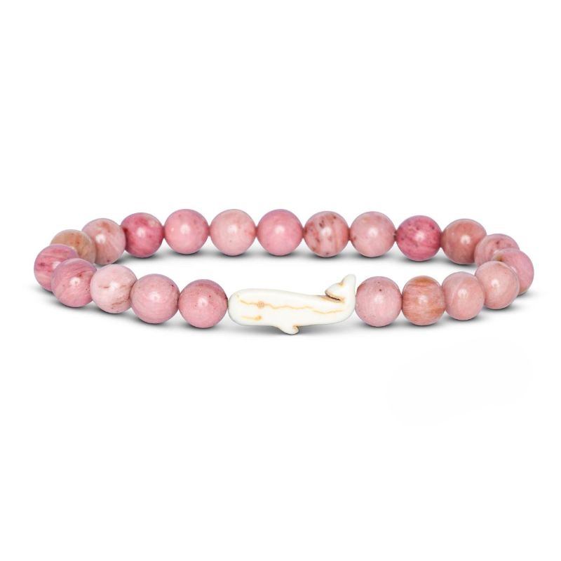 fahlo animal tracking bracelet the wayfare bracelet whale with pink stone beads and white whale charm