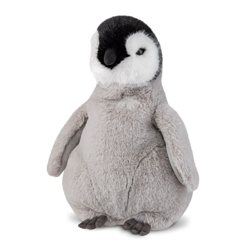 Plush toy penguin on a white background