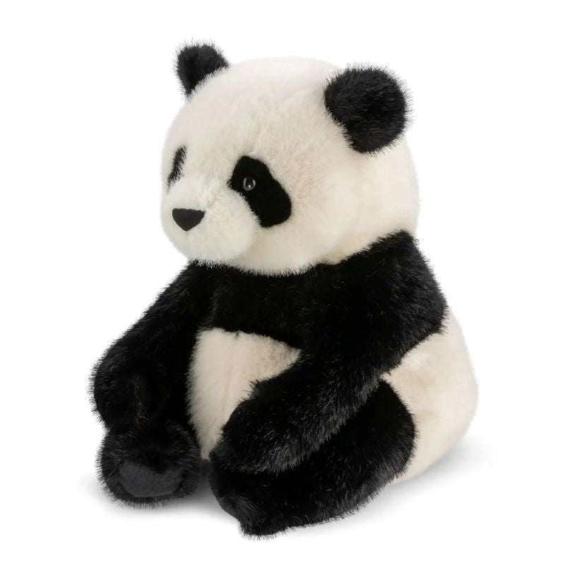 Plush panda toy on a white background