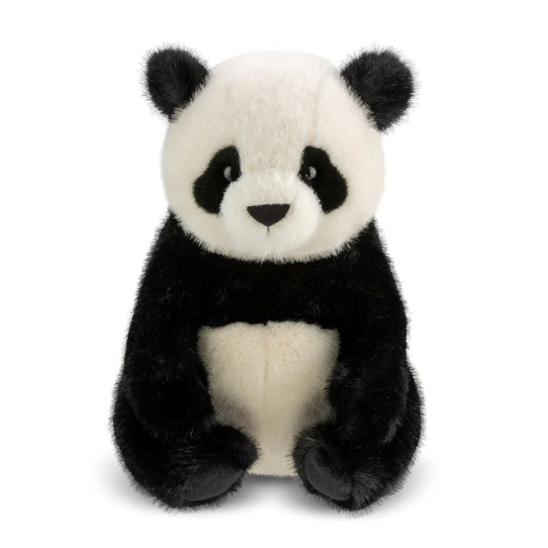 Plush panda toy on a white background