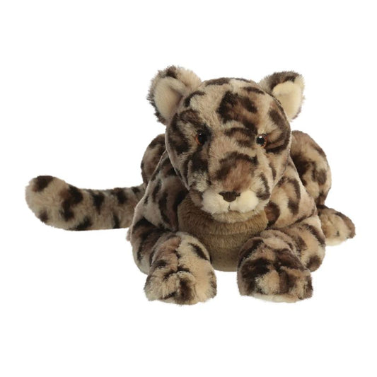 Plush toy jaguar on a white background