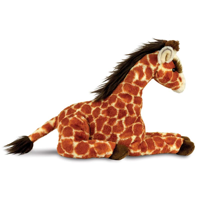 Plush giraffe toy on a white background