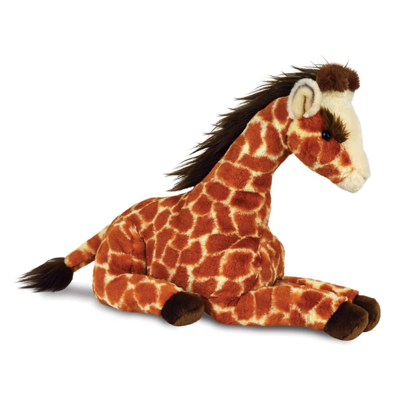 Plush giraffe toy on a white background