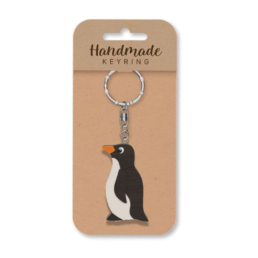 Penguin Wooden Keyring