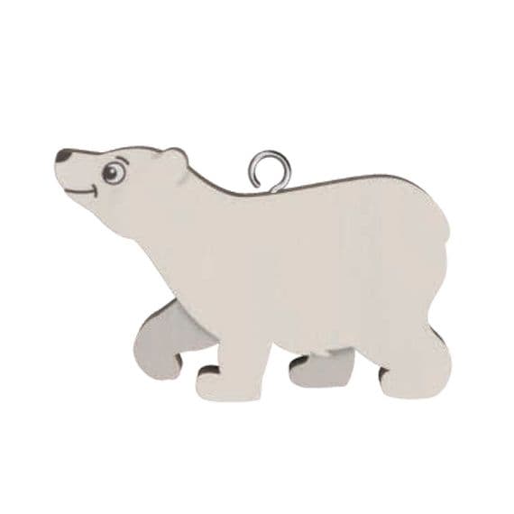 Polar Bear Wooden Keyring