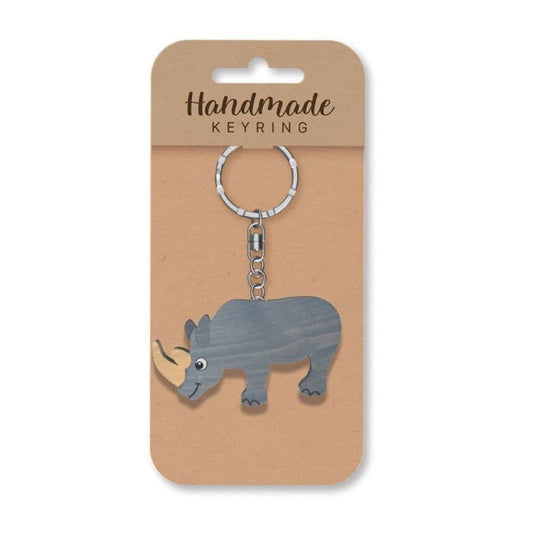 Rhino Wooden Keyring