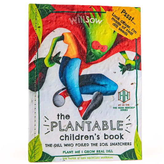 Cover of a plantable children's book with colorful design and text by Willsow