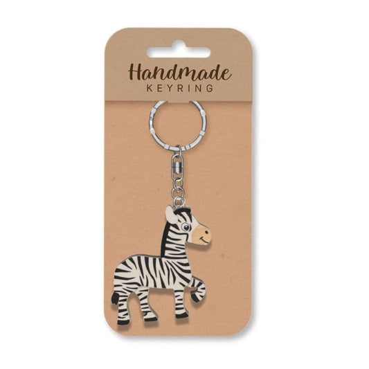 Zebra Wooden Keyring
